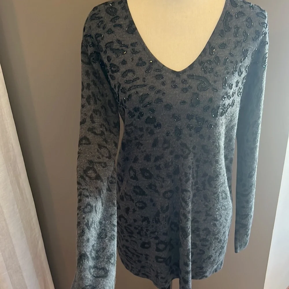 Cheetah print sparkly sweater